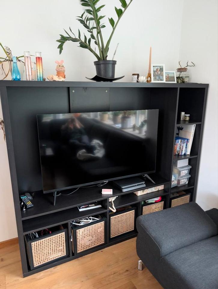 Ikea LAPPLAND tv-meubel met rotan manden, Huis en Inrichting, Kasten |Televisiemeubels, Gebruikt, Ophalen