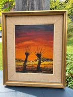 Knotwilgen bij ondergaande zon - g. Rossignol, Antiek en Kunst, Ophalen