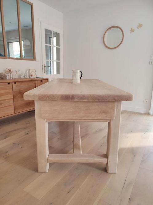 Massief eikenhouten boerentafel, Huis en Inrichting, Tafels | Eettafels, Zo goed als nieuw, Eikenhout, Ophalen