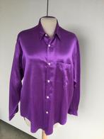 Glanzende blouse/hemd vintage voor dames, Gedragen, Maat 38/40 (M), Ophalen of Verzenden, Paars