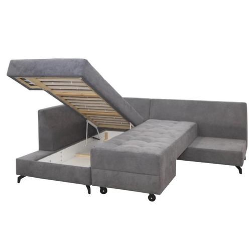 I3. CARA Hoekzetel NIEUW in grijs stof 296cm/225cm +Levering, Huis en Inrichting, Fauteuils, Nieuw, Stof, Ophalen