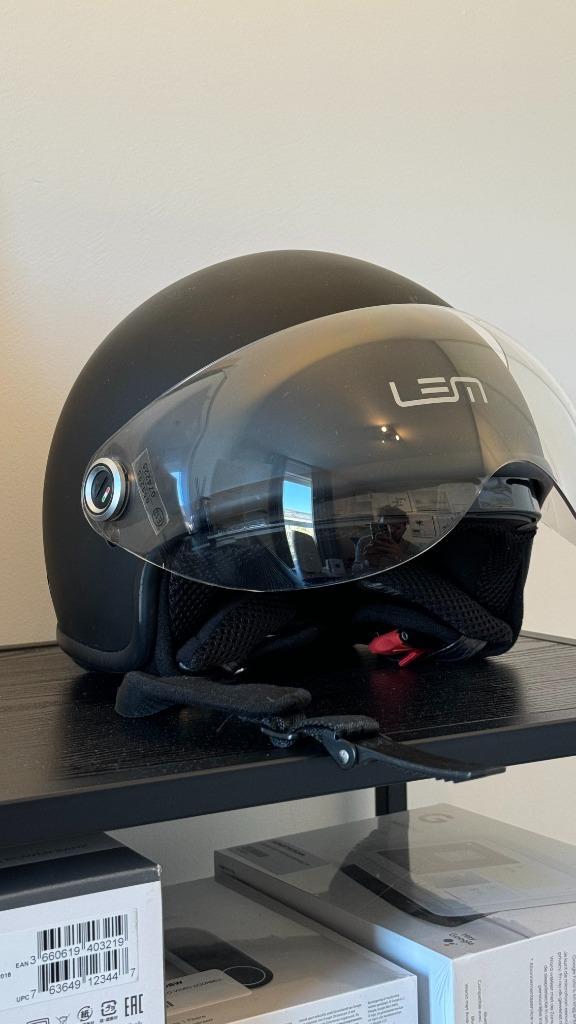 Scooterhelm Jet matzwart Lem, Fietsen en Brommers, Brommerhelmen, Zo goed als nieuw, Medium, Ophalen