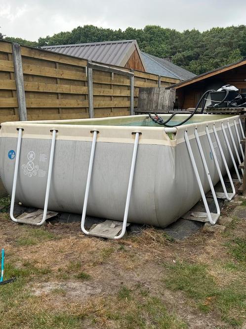 Intex zwembad met pomp, Tuin en Terras, Zwembaden, Gebruikt, Opzetzwembad, 80 tot 120 cm, 400 cm of meer, 200 tot 300 cm, Rechthoekig