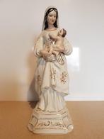 Antiek heiligenbeeld Maria en kind porselein #49, Ophalen of Verzenden
