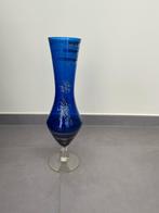 Blauwe vaas met design, Antiek en Kunst, Ophalen