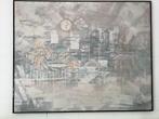 Schilderij Terrasje met stadszicht, Lee Reynolds, Ophalen of Verzenden