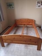 cadre de lit + 2 tables chevet en pin massif, Maison & Meubles, Deux personnes, Bois, Enlèvement, Utilisé