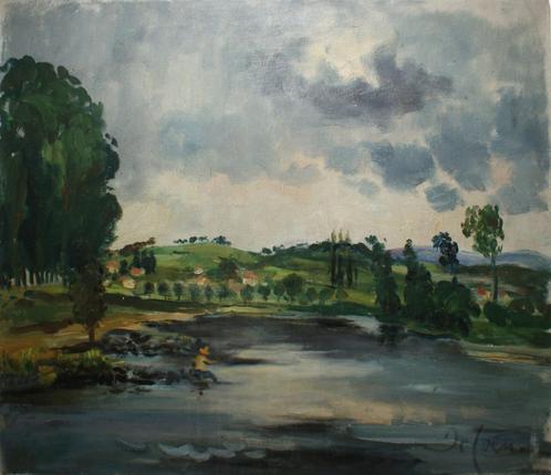 Joseph De Coene (1875-1950): Landschap (O/D, 100 x 85 cm), Antiquités & Art, Art | Peinture | Classique, Enlèvement ou Envoi