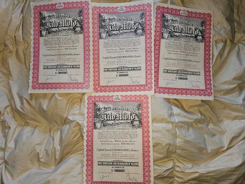 Occasion 4 documenten Kilo-Moto Rou Gold Mining Company, Postzegels en Munten, Aandelen en Waardepapieren, Overige typen, 1920 tot 1950