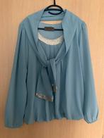 Bloes met bijhorende sjaal Amelie en Amelie, Kleding | Dames, Blouses en Tunieken, Blauw, Maat 42/44 (L), Ophalen of Verzenden