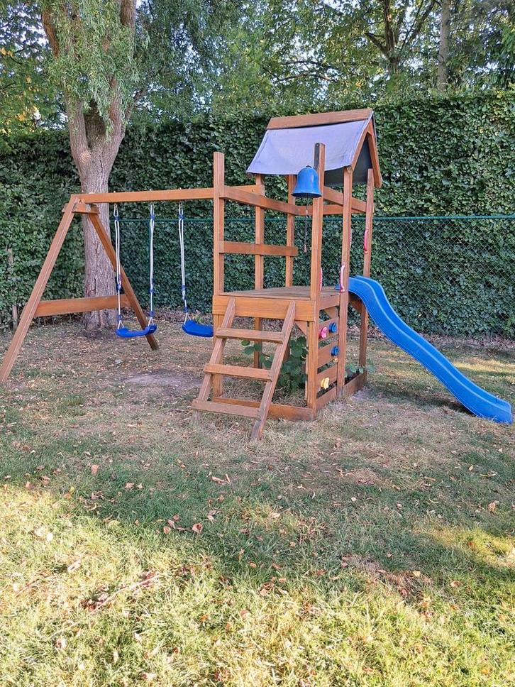 Speelhuisje van Wickey, Kinderen en Baby's, Speelgoed | Buiten | Speeltoestellen, Gebruikt, Glijbaan, Schommel, Zandbak, Ophalen
