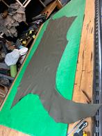 Soldaat groen leer lap 1.5 mm dikte soepel A-27, Ophalen of Verzenden, Groen