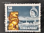 Singapour 1959 - Nouvelle Constitution - Lion et Reine QE II, Affranchi, Enlèvement ou Envoi