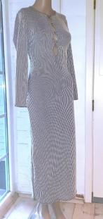 Lange jurk zwart wit pinstripe Asos XS of 34, Kleding | Dames, Verzenden, Wit, Nieuw, Maat 34 (XS) of kleiner