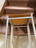Twee barstoelen aluminium & hout, Huis en Inrichting, Ophalen, Gebruikt, Bruin, Barkruk