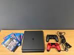 PS4 Slim 1TB + 2 manettes + jeux, Enlèvement ou Envoi, Comme neuf, Avec 2 manettes, Slim
