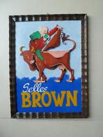 panneau publicitaire BROWN Saddles, vélo ancien, oldtimer, Enlèvement ou Envoi, Panneau publicitaire