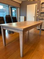 Eettafel massief hoit gepatineerd, Ophalen, 200 cm of meer, 50 tot 100 cm, Zo goed als nieuw