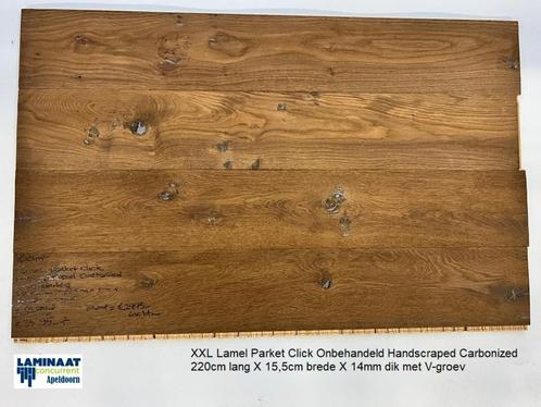 100m2 Lamel Parket Onbehandeld Handscraped Carbonized =€2995, Maison & Meubles, Ameublement | Revêtements de sol, Neuf, Parquet