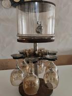 Drankdispenser + glazen, Huis en Inrichting, Ophalen, Zo goed als nieuw, Hout, Minder dan 50 cm
