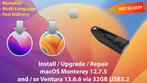 Installeer macOS Monterey 12.7.5 en/of Ventura 13.6.6 USB, Computers en Software, Nieuw, MacOS, Verzenden