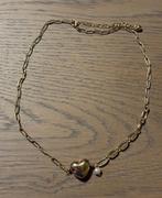 Necklace Heart gold 45-52cm, Bijoux, Sacs & Beauté, Bracelets pour cheville & Chaînes pour cheville, Comme neuf, Enlèvement ou Envoi