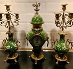 Jugendstil klok met bijhorende kamdelaars, Antiek en Kunst, Ophalen