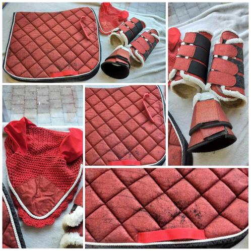 Rood bling setje, Dieren en Toebehoren, Paarden en Pony's | Beschermers, Gebruikt, Rijden, Springen, Ophalen of Verzenden