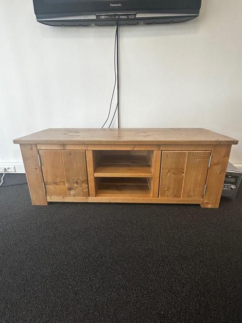 Massief houten tv-kast / dressoir – landelijke stijl - 140cm, Huis en Inrichting, Kasten |Televisiemeubels, Zo goed als nieuw