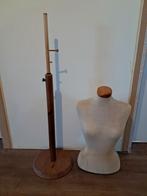 Etalagepop in stof op houten voet, Antiek en Kunst, Ophalen