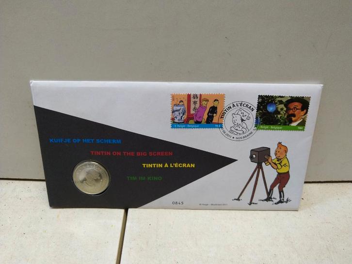 Kuifje FDC-medaille, Verzamelen, Stripfiguren, Zo goed als nieuw, Plaatje, Poster of Sticker, Kuifje, Ophalen of Verzenden