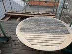 Ronde tafel in teak, diameter 130cm, H 74cm, perfekte staat!, Tuin en Terras, Tuintafels, Ophalen of Verzenden