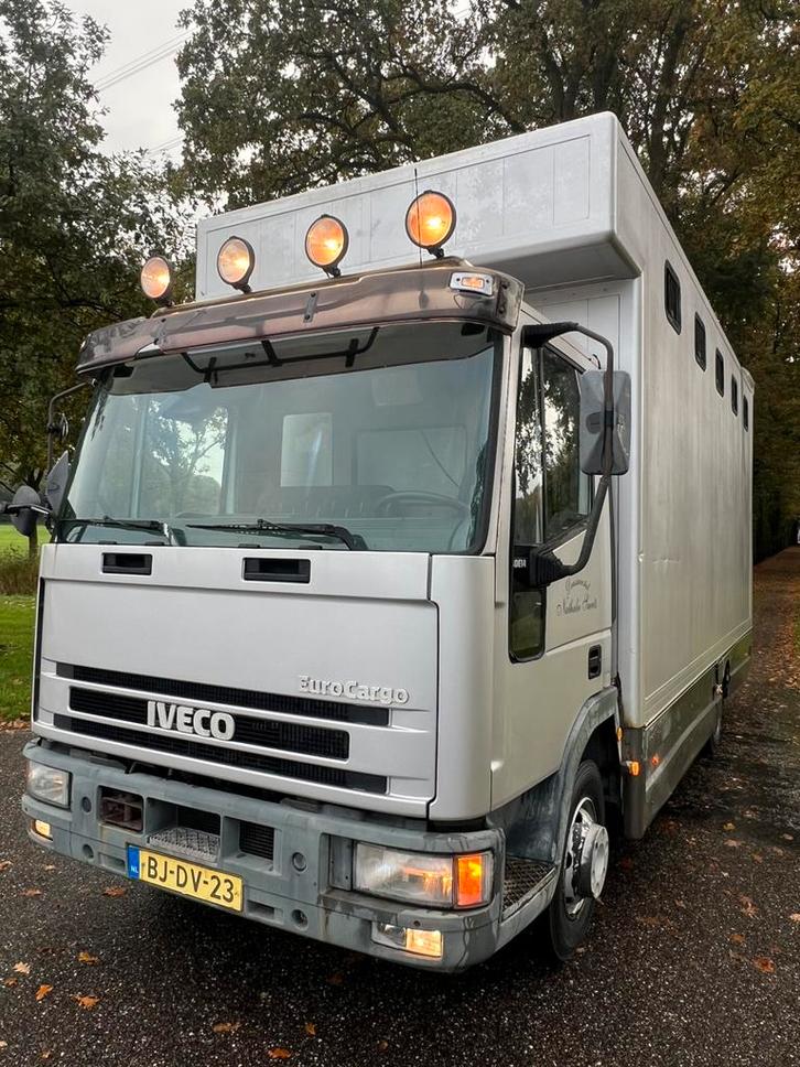 Oerdegelijke Iveco aluminium paardenvrachtwagen 3-paards!, Autos, Camions, Entreprise, Iveco, Diesel, Enlèvement