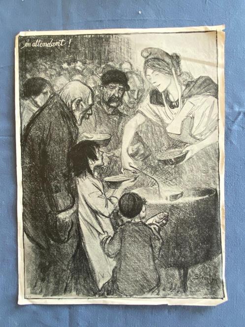 T.A. Steinlen (1859-1923) Twee Prenten: (1900), Antiek en Kunst, Kunst | Litho's en Zeefdrukken, Ophalen of Verzenden