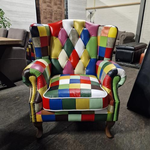 Chesterfield Lord Fauteuil – Kameleon, Leer, Antiek en Kunst, Antiek | Meubels | Stoelen en Sofa's, Ophalen