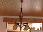 Vintage art deco beige gemarmerde opaline luster, Antiek en Kunst, Ophalen of Verzenden