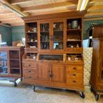 Teak Apothekerskast Bufgfetkast Vitrinekast, Klassiek teak, Glas, 200 cm of meer, Met deur(en)