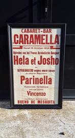 Poster, reclame affiche van de cabaret club/bar Caramella., Ophalen, Met lijst, A1 t/m A3, Reclame
