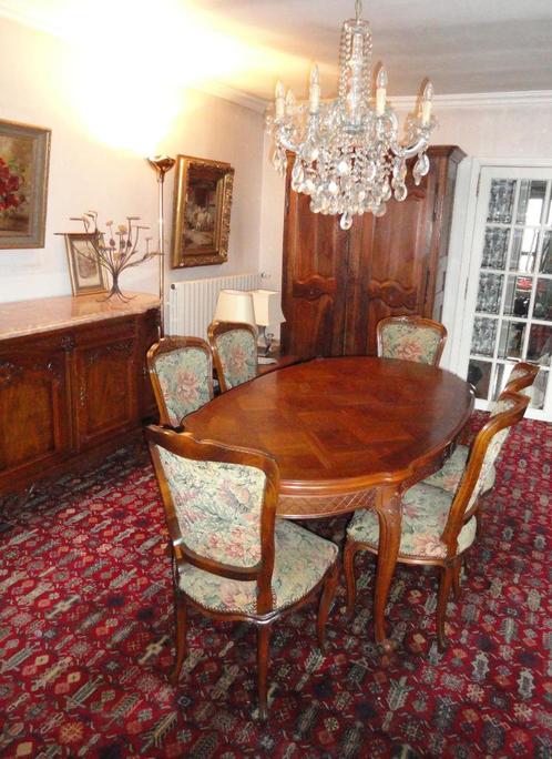 Prachtige Uitschuifbare tafel met 6 Stoelen - JP Ehalt, Maison & Meubles, Tables | Tables à manger, Utilisé, 100 à 150 cm, 150 à 200 cm