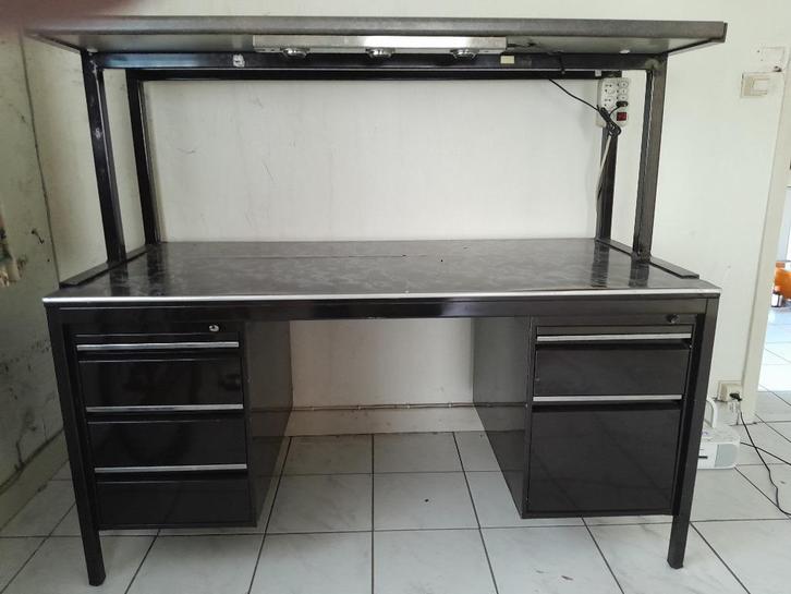 bureau met opzetstuk, Huis en Inrichting, Bureaus, Gebruikt, Bureau, Ophalen
