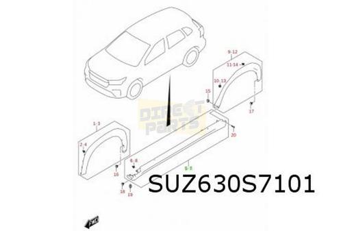 Suzuki S-Cross (1/22-) (JY / AKK) dorpelafdekking Links (5PK, Auto-onderdelen, Carrosserie, Spatbord, Suzuki, Nieuw, Verzenden