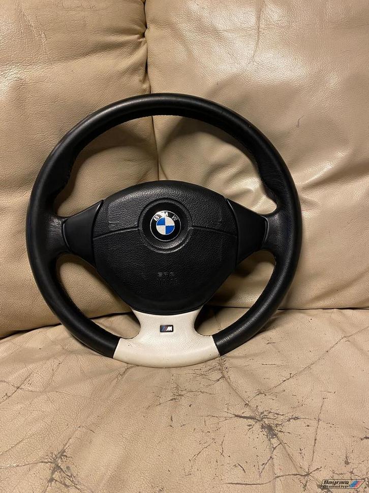 Bmw E36 M3 stuur leder zwart wit individual coupe 3-serie m, Auto-onderdelen, Besturing, BMW, Gebruikt, Ophalen of Verzenden