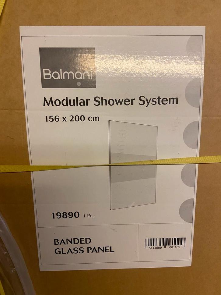 Nieuw Balmani Modular douchescherm -Banded Glass156 x 200 cm, Huis en Inrichting, Badkamer | Complete badkamers, Ophalen