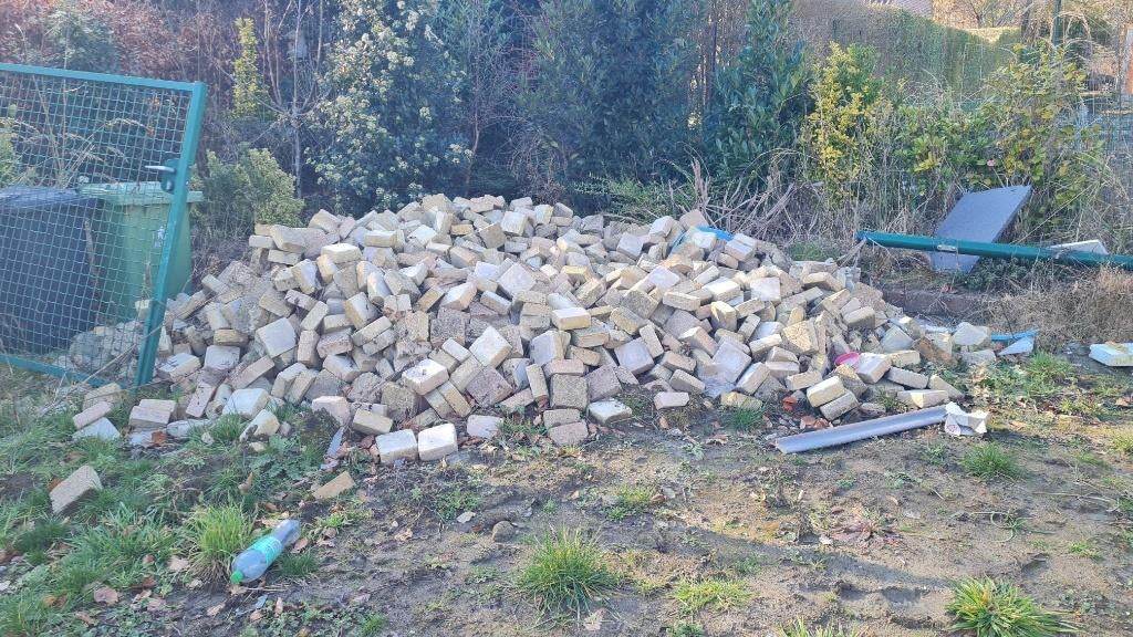 Gratis klinkers oprit/terras, Tuin en Terras, Ophalen, Gebruikt, 10 m² of meer, Klinkers