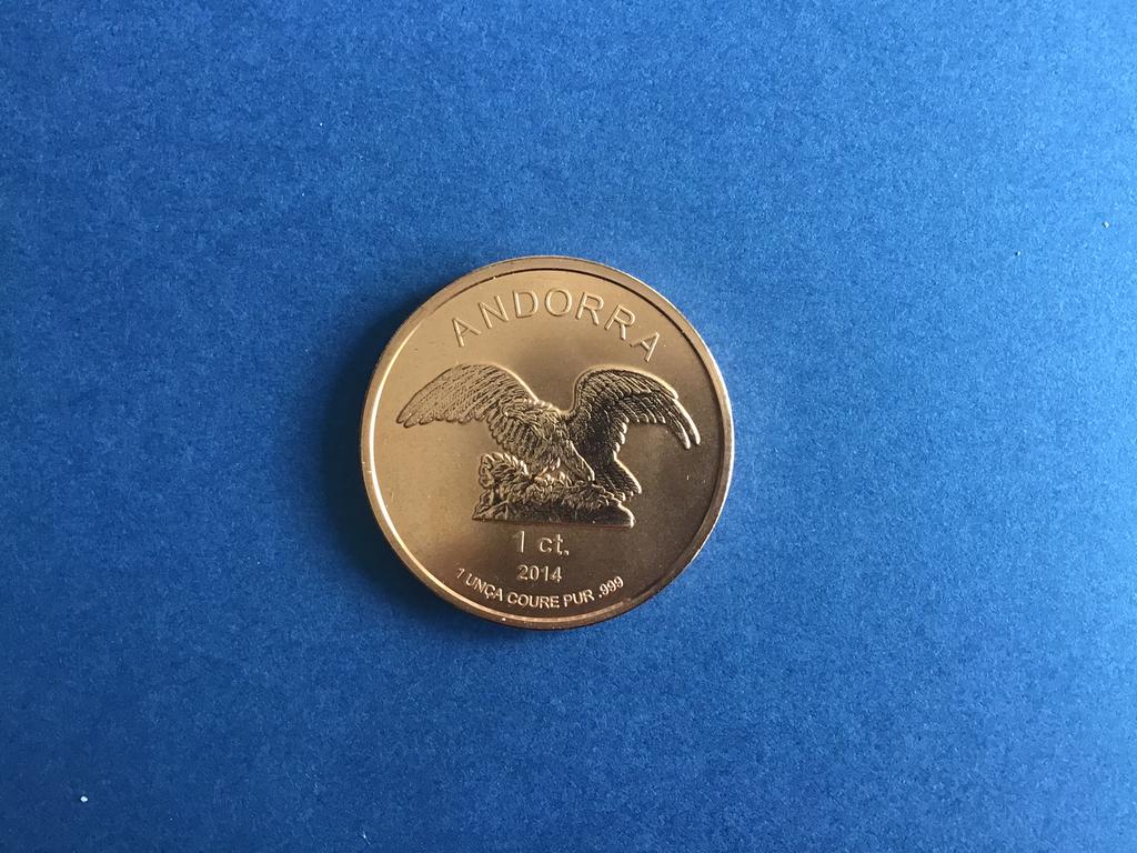 Andorre médaille 1 ct 2014, Enlèvement ou Envoi, Autres pays