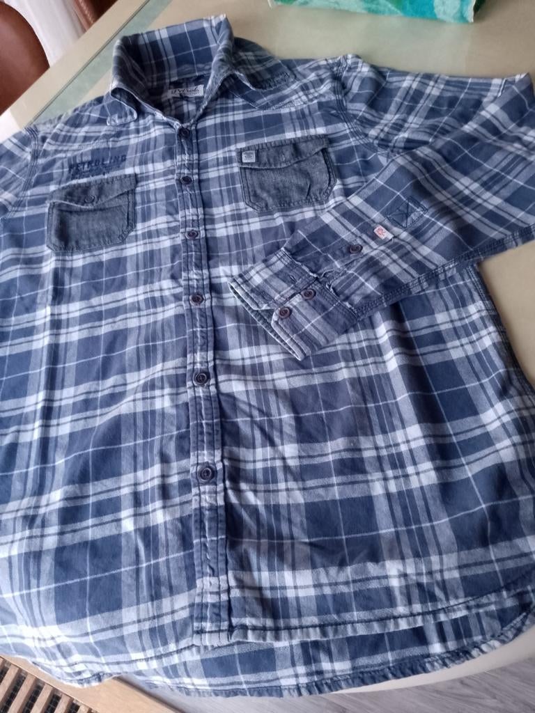 Sportief geruit hemd met hoge kraag,mXL,Petrol, Kleding | Heren, Overhemden, Ophalen