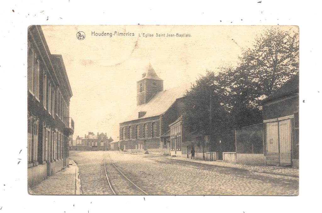 Houdeng-Aimeries NA29: L'Eglise St-Jean-Baptiste, Envoi, 1920 à 1940, Affranchie, Hainaut