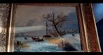Antiek Hollands winterlandschap – gesigneerd ‘van Eeckhout’, Antiek en Kunst, Ophalen