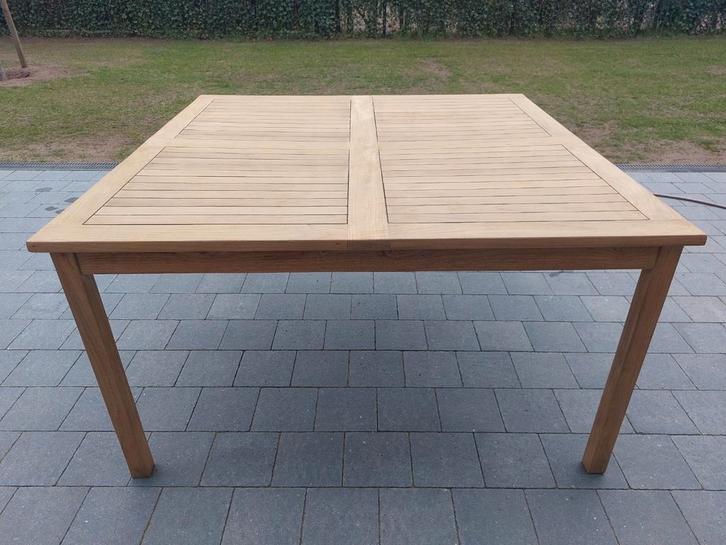 Teak tuintafel vierkant, Tuin en Terras, Tuintafels, Vierkant, Ophalen