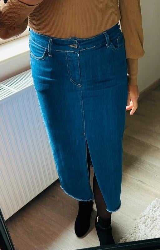 Lange jeansrok Terra di Siena NIEUW, Kleding | Dames, Rokken, Maat 38/40 (M), Terra di Siena, Blauw, Nieuw